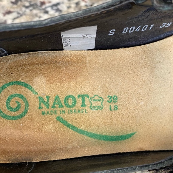 NAOT Israel KIREI MARY JANE SHOES BLACK SUEDE LEATHER WOMEN'S SIZE 39 US 8-8.5 - Picture 7 of 8